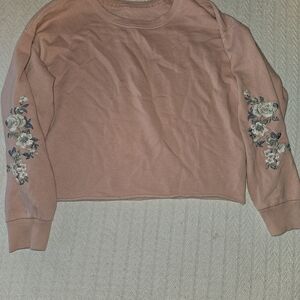 Abercrombie & Fitch Floral Embroidered Sweatshirt - Pink
